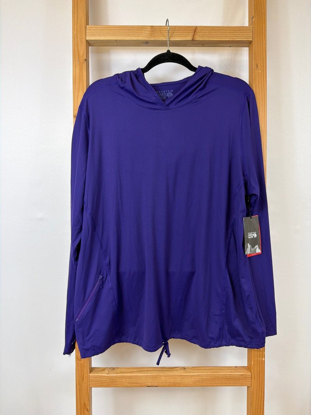 NWT Mountain Hardwear Purple Long Sleeve Hoodie Tie Waist Size 1X